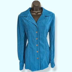 V. Classique Collections Blue Buttoned Blouse